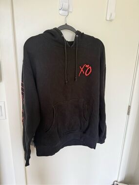 Black Hoodie with Red XO Chest Logo
